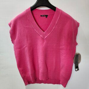Marc Aurel Women's Pink Sleeveless V-Neck Sweater Vest Size 36